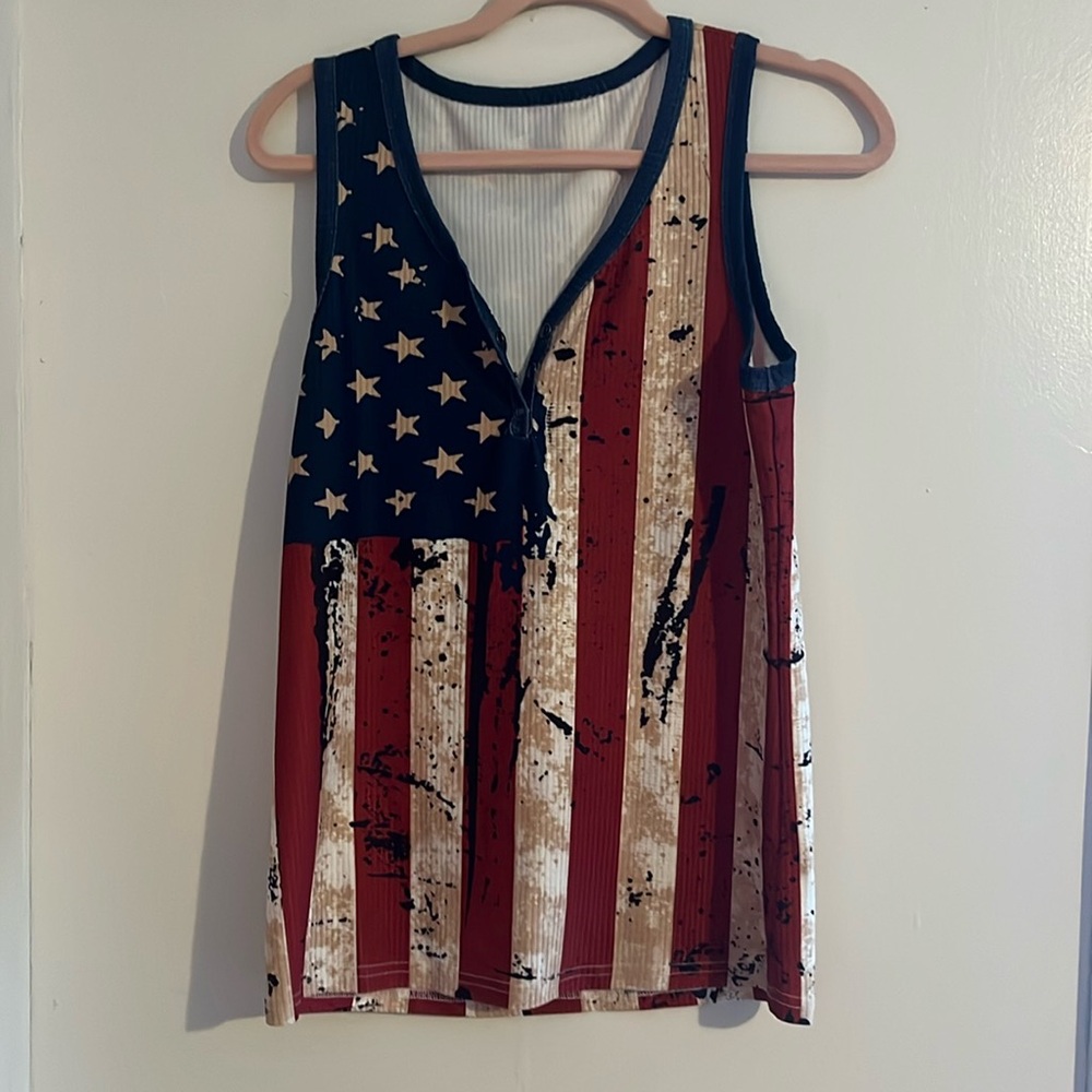tank top, from amazon, size XL, american flag